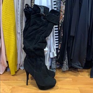 High Heel Suede Boots